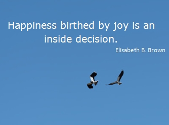 Happiness birhed by joy is an inside decision