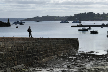 person on pier